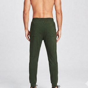 Men's Olive Green Sweatpants Elastic Waist Side Pockets Heat Transfer Logo Casual <b>Joggers</b> Winter Wear Wholesale Cheap Price - Product Image 2