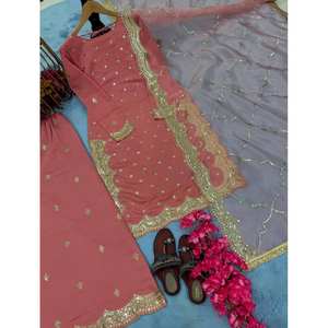 Top y Dupatta de diseñador para mujer, ropa de fiesta elegante, aspecto Plazzo - Product Image 2