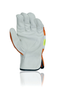 Gants de sécurité en cuir avec paume haute visibilité et bande réfléchissante, respirants et flexibles, pour usage général en salle blanche - Product Image 4