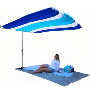 Abri solaire portable à énergie éolienne personnalisé pour l'extérieur, tente de plage en nylon à ouverture rapide avec design côtier, parasol de protection solaire - Product Image 5