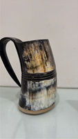 Chope à boire en corne de Viking, écologique, faite à la main, biologique, polie, style nordique, motif animal, gravure personnalisée, taille sur mesure, cadeau pour marié, pour la maison