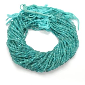 Natural Blue Apatite Faceted Rondelle Spacer Beads 3MM 4MM Loose Gemstone Beads Strand For Jewelry Making Wholesale Price Bulk - Product Image 1