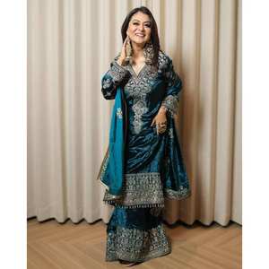 ชุดใส่ไปงานปาร์ตี้ไซส์ XL ออกแบบด้านบนและล่างด้วย dupatta - Product Image 6