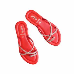 Sandales rouges à talons pour filles Pantoufles décontractées KD5528 - Product Image 1