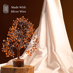 Arbre de Vie en Cristal de Cornaline en Gros avec Fil d'Argent, Pierres de Guérison, Décoration d'Intérieur - Product Image 4