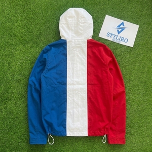 Comfortable Unisex Full Zip Spring France Flag Color Waterproof Windbreaker <b>Jacket</b> Color Block <b>Racer</b> Hooded Windproof Zipper - Product Image 2