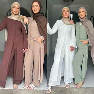 Abaya Moderna Informal de Manga Larga con Cuello Barco y Largo hasta el Suelo para Mujeres Musulmanas, Elegante, Estilo Dubái, Islámica, Transpirable y de Secado Rápido - Product Image 5