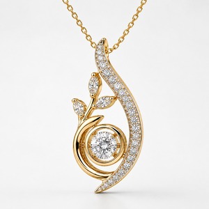 จี้เพชรทรงใบไม้ทองคำขาว 18K แบบสั่งทำพิเศษ เพชร CVD ปลูกในห้องปฏิบัติการ พร้อมจี้เพชรเม็ดใหญ่ตรงกลาง เครื่องประดับคุณภาพสูง ขายส่ง - Product Image 6
