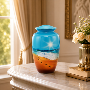 Urne funéraire de plage pour cendres humaines |   Souvenir commémoratif du coucher de soleil sur l'océan |   Urne funéraire pour adultes |   Tribute commémoratif côtier - Product Image 4