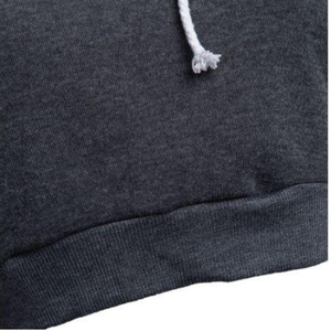 Nouveau design – Sweat à capuche court décontracté imprimé uni pour femme, coupe oversize, en toile de coton avec logo frontal - Product Image 5