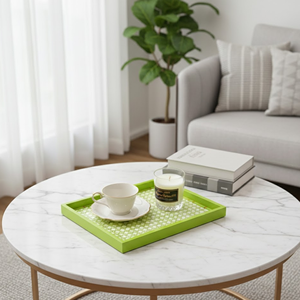 ถาดตกแต่งลายสแกลลอปสไตล์นอร์ดิกเคลือบเงาคุณภาพสูงสำหรับเก็บเครื่องประดับและเครื่องสำอาง - Product Image 6