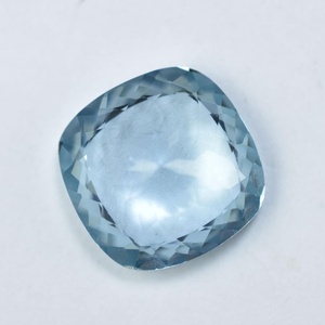 Aigue-marine bleue naturelle certifiée, taille coussin carrée, pierre précieuse en vrac, pierre artisanale pour joaillerie fine, cadeau d'anniversaire - Product Image 2