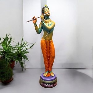 Nirmala Handicrafts Handcrafted Resin Art Deco Figurative Lord Krishna <b>Statue</b> Playing Flute | <b>Religious</b> Home Office Decor - Product Image 1