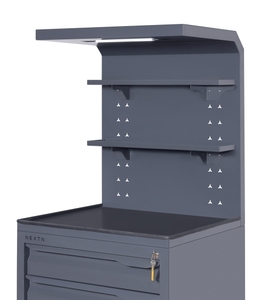 Chariot à outils industriel intelligent à LED |   Surface de travail éclairée, plateaux de rangement supérieurs, armoire multi-tiroirs, serrure sécurisée et poche arrière - Product Image 6