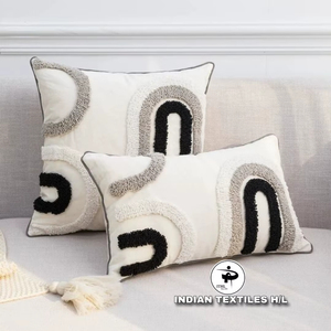 ปลอกหมอนอิงโบโฮหลากสีสันจาก Indian Textiles H/L ปลอกหมอนตกแต่งทอมือสุดหรู สไตล์โบโฮ ขายดี - Product Image 1
