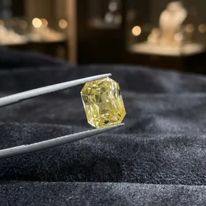 Zafiro amarillo natural sin calentar, corte esmeralda, 5.63CT, 9.7X8X6.8MM, de Ceilán, piedra preciosa suelta para la fabricación de joyas. - Product Image 1