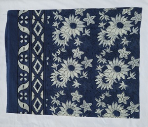 Indigo Floral Cotton Sarong Pareo Block Print Beach Wrap Boho Bikini Cover Up Lightweight Vacation Swimwear Women - Product Image 2