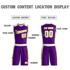 Tenues de basketball pour hommes de haute qualité en polyester, dernier style, logo et nom d'équipe personnalisés, service OEM, ensembles de tenues de basketball - Product Image 3