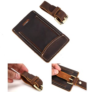 Durable Genuine Leather Baggage Tags with Adjustable Buckle <b>Straps</b> Professional Grade Full Grain Leather Identifiers LTG-0342 - Product Image 4