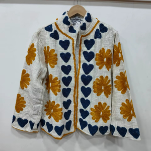 Manufacturer Embroidery Suzani Autumn Jacket Cotton Suzani Jacket Bohemian Women Suzani <b>Coat</b> Embroidered Cotton Suzani Jacket - Product Image 1