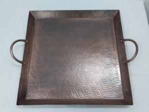 Bandeja Rectangular de Metal Dorado para Servir con Base Decorativa Incrustada y Asas, Plato de Lujo para Mesa, para Hogar, Hotel, Restaurante - Product Image 2