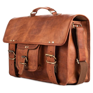 Bolsa de viaje de lujo para hombre, de cuero genuino, con forro de poliéster, acabado grueso Crazy Horse, cierre de cremallera. - Product Image 6