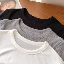 เสื้อยืดคอกลมแขนสั้นทรงหลวม สไตล์ลำลอง สีพื้น ผ้าถักนิตติ้ง 100% ผ้าฝ้าย น้ำหนัก 240 กรัม สำหรับผู้หญิง ฤดูร้อน รุ่น STELLAR Free - Product Image 2