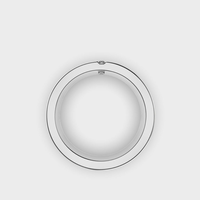 Anillo de Boda Evanex de Plata 925 Chapado en Oro Blanco con Moissanita Redonda Engastada en Canal, Diseño Geométrico Clásico Unisex