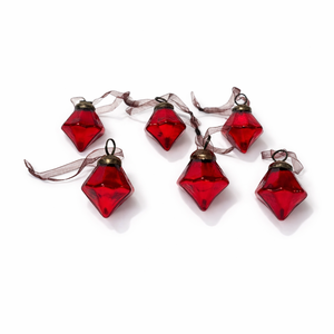 Modern 1 Inch Glass <b>Christmas</b> | Bauble Hanging Ornament | Red Wine Emerald Gold | Silver Clear Tree Decoration | Decor - Product Image 1