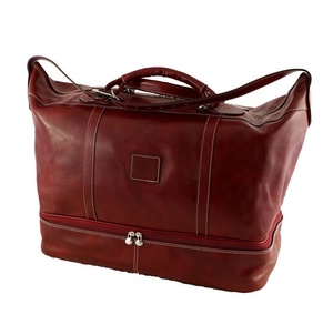 Sac de voyage week-end en cuir véritable, style classique haut de gamme, grand format, portable, style bandoulière, sacs de voyage en cuir - Product Image 3