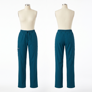 Pantalones Médicos Unisex Blackhardson, 180 GSM, Tela de Poliéster, Rayón y Spandex, Color Azul Turquesa, Bolsillos Tipo Cargo, Uniforme Médico, Bordado Personalizado - Product Image 1