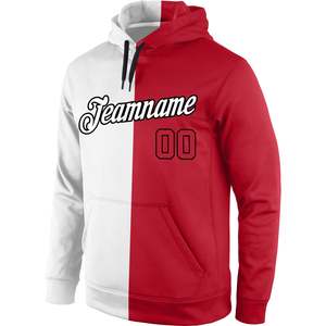 Custom Stitched White Red Navy Split Sports <b>Pullover</b> Hoodie Personalized Team Name Number Fashion Sweatshirt for <b>Men</b> & Women - Product Image 2