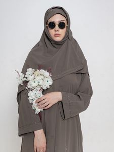 Women's Brown <b>Abaya</b> Floor Length Loose Fit Long Sleeve Embroidered Floral Modest Daily Wear Middle East Style Cotton <b>Dress</b> - Product Image 1
