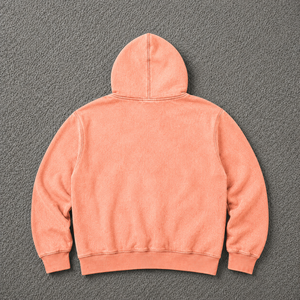 Sweat à capuche oversize imprimé pêche, style streetwear vintage, avec motif portrait blanc, en molleton de coton épais, pour l'automne - Product Image 6
