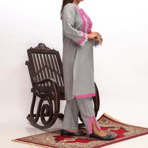 ชุดสูทสีกากีประดับ PW4070สำหรับผู้หญิง2ชิ้น - Product Image 2