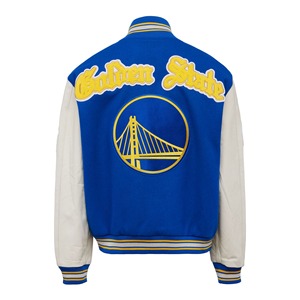 เสื้อแจ็คเก็ตผ้าขนสัตว์และหนังรุ่นแชมป์ปีที่ 7 ของทีมสแตท วอร์ริเออร์ส - Product Image 4