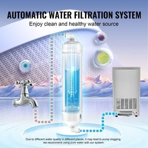 Attrezzatura commerciale da cucina 110V macchina automatica per fabbricare il ghiaccio in acciaio inossidabile da 33 libbre, il contenitore include il tubo di collegamento del filtro dell'acqua - Product Image 4