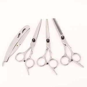 Ensemble d'outils de coupe professionnels en acier inoxydable de qualité supérieure, ciseaux de salon, kit de barbier, lame plate à dents aiguisées de 6 pouces, ANAAIF - Product Image 3