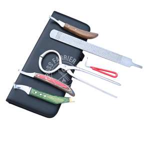 Kit d'outils de fermeur pour sabots avec testeur de douleur au sabot, râpe, boucle pour abcess, couteau à sabot, couteau courbé, couteau à extrémité et pioche en acier inoxydable - Product Image 1