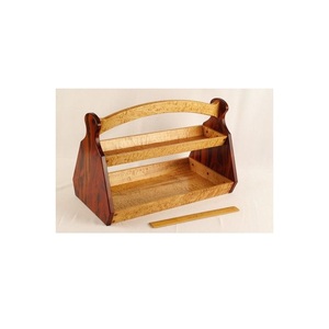 Rustic Wooden <b>Caddy</b> for Coffee Bar <b>Kitchen</b> Organization Bathroom Essentials Dining Table and Home Decor Storage - Product Image 3