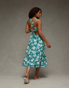 Vestido midi AE con cuello en V y aberturas - Product Image 2