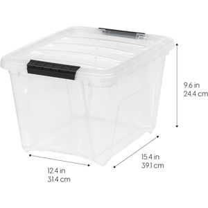 Set di 4 Contenitori in Plastica Senza BPA da 19 Qt con Coperchi e Chiusure, Soluzione Organizzativa Trasparente, Resistenti e Impilabili - Product Image 2