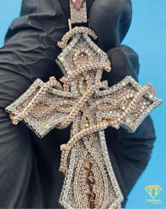 Pendentif Croix Religieuse avec Diamants de Laboratoire VVS en Argent Sterling 925 pour Hommes Bijoux - Product Image 3