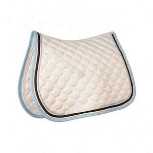 Tapis de selle de dressage Blackforgegear bleu marine avec bordure blanche, doublure en coton, couverture de selle pour cheval - Product Image 3