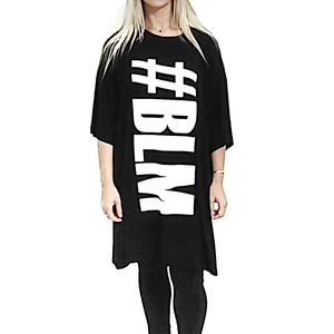 T-shirt en toile de coton à manches courtes et col rond pour femme, avec motif Black Lives Matter (BLM), poches intégrées, respirant, idéal pour l'été - Product Image 2