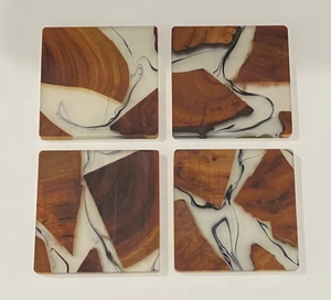 Best Selling Creative Resin Coasters Epoxy Drink Cup Mats for Plates <b>Tea</b> Drinks-<b>Set</b> of Pads for Weddings & Parties - Product Image 1