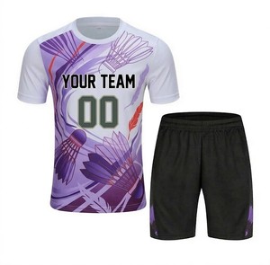 Vente en gros de maillots de sport personnalisés sublimés pour hommes adultes, manches courtes, col en V, 100% polyester, mode, tennis, uniformes pour adultes et jeunes - Product Image 1
