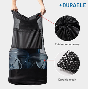 Sac de sport en maille à cordon réglable en polyester écologique pour le football et la natation – Promotion été - Product Image 5