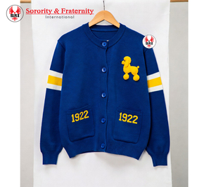 Sigma Gamma Rho High Quality Custom Designed Knitted <b>Cardigan</b> <b>Sweater</b> Solid Button Embroidered Greek College Anti-Wrinkle - Product Image 6