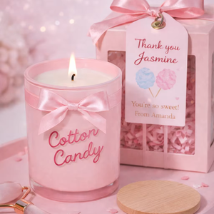 Vela de Cristal Ecológica Personalizada con Aroma a Algodón de Azúcar para Acción de Gracias, Regalos para Parejas, Reuniones Familiares y Festividades - Product Image 1